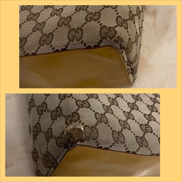 Gucci small tote canvas and mustard leather gold hardware - Picture 6 of 11